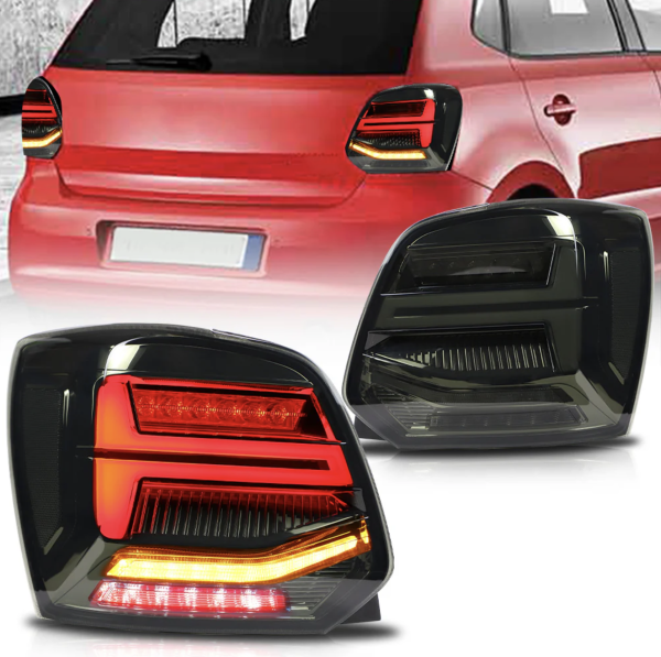 Smoke 3D LED Sequential Tail lights For 2009-2017 VW Volkswagen Polo MK5 taillights